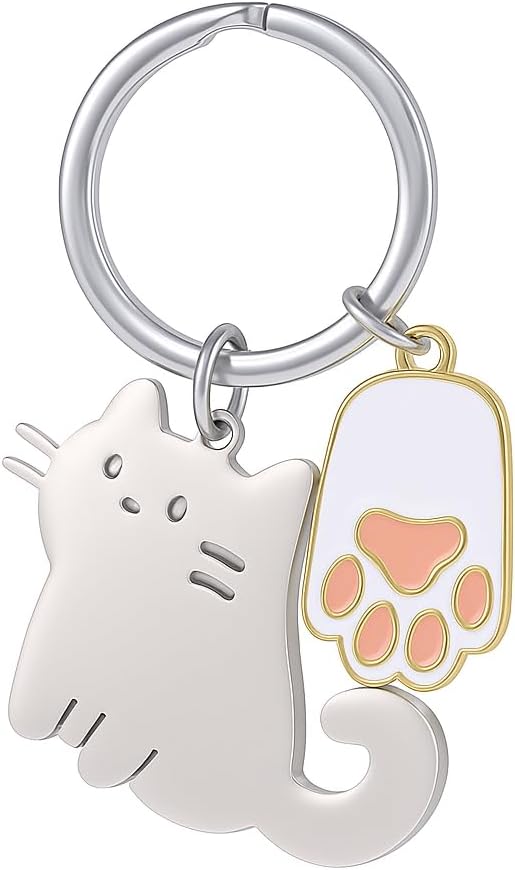 Cute Keychain with Cut Key Chains Gift for Cat Lovers Women and Girlfriend