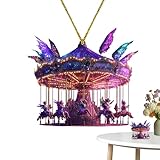 Pièce d'exposition exquise : apportez de la à votre maison avec le pendentif manège de Noël. la décoration exquise du carrousel de fées tourner sur une musique mélodique tandis que des lumières colorées illuminent la pièce. Parfait pour ajouter une touche enchanteresse à votre décoration intérieure