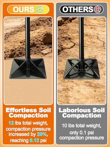 Herramienta compactadora de suelo acero 10x10 pulgadas 48" miniatura 2