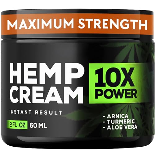 M-REDI Instant Hmp Cream for Back Neck Knees Shoulders Joints - Maximum Strength Formula with Arnica MSM Aloe Turmeric Menthol - Fast Absorbing Plant-Based - 2oz