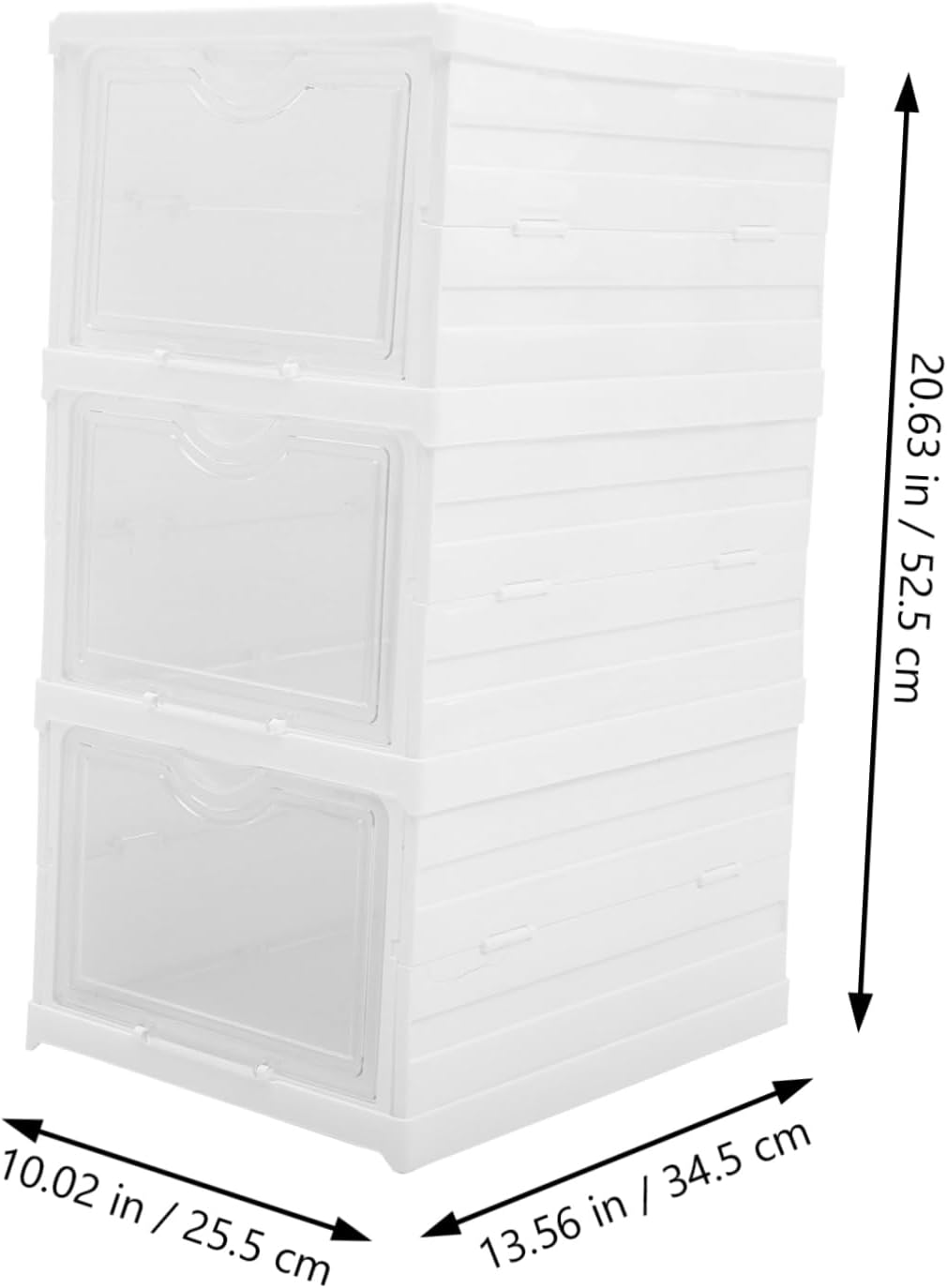 Cabilock Stackable Shoe Storage Boxes 1pc Foldable Shoe Boxes Lids Organize in Closet