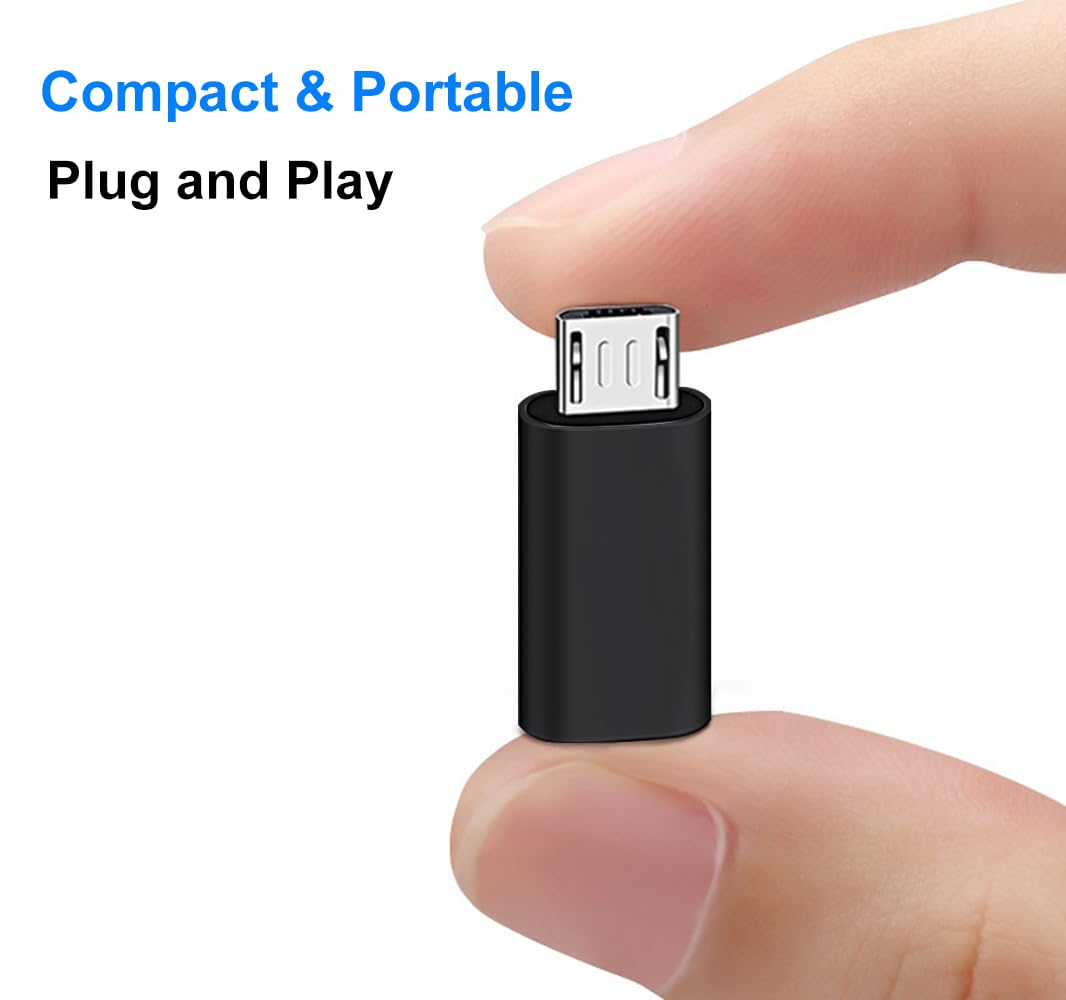 Adattatore USB C a Micro USB 2 Pack, Adattatore MicroUSB (Maschio) a Tipo C (Femmina) Compatibile con Samsung Galaxy S7/S6/S5/S4/S3, Note 5/4/3, Telefoni Android e Dispositivi microUSB (Nero)