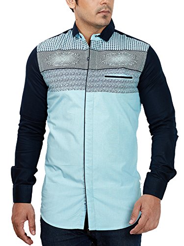 Sky Blue Colour Embroided Design Shirt 