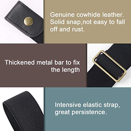 WERFORU 4 Pack No Buckle Show Belt for Men Buckle Free Stretch Belt for Jeans Pants 1.38 Inches Wide2