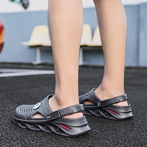 Yovqar Garden Clogs For Men Rubber Clog Gardenning Shoes Summer Water Sandals Waterproof Comfort Slip On Quick Dry Pool Beach Yard Kitchen Antiskid Mules Shower Slides Grey 45 #TOP7