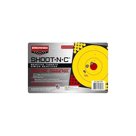BIRCHWOOD CASEY Shoot-N-C Long Range Bullseye Always Flat Adhesive Back Shooting Training Reactive 17.75" Targets with Pasters for All Calibers | Pack of 5