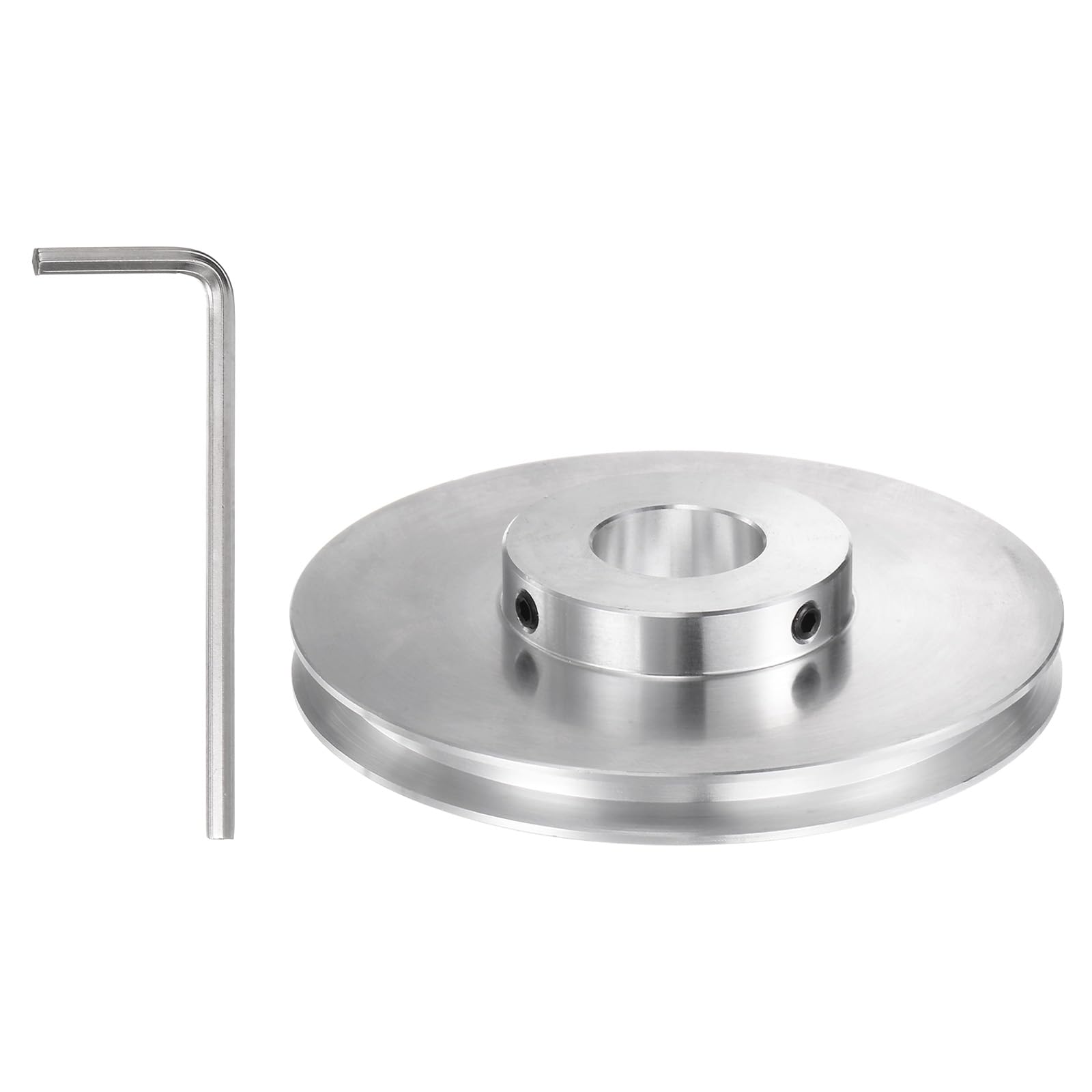 QUARKZMAN Puleggia a V Foro 22mm Diametro Esterno 100mm Singola Scanalatura Lega Alluminio per 6mm Cinghia Tonda PU Albero Motore Macchina Trapano con Installazioni