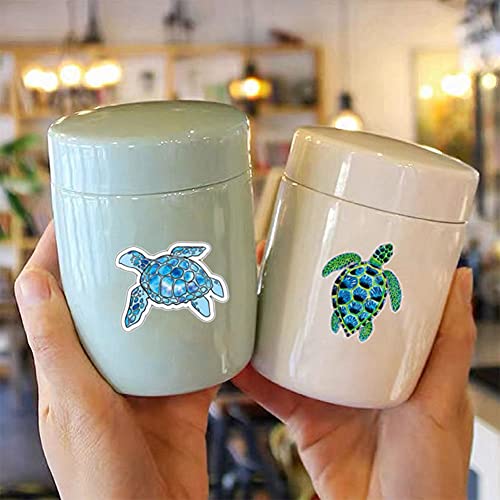 Sea Turtle Stickers | 50 Pcs Sea Turtle Waterproof Vinyl Decals for Water Bottles Laptop Luggage Cup Mobile Phone Computer Skateboard Refrigerator Wardrobe Guitar Car Motorcycle Bike Décor