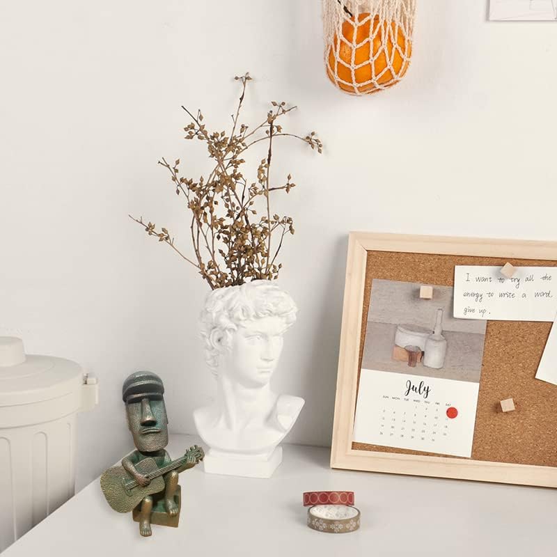 Miniatura 6 de Figura decorativa de estatua de Moai de Isla de Pascua, divertido juego de guitarra Moai escultura para decoración de oficina en casa, estatua Moai