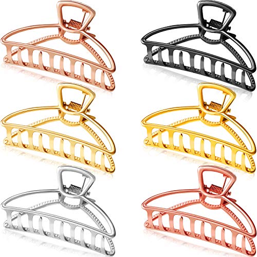 6 Pieces Metal Hair Claw Clips Hollow Jaw Barrettes Non-slip Hair Claw Clamps Styling Accessories for Women Girl