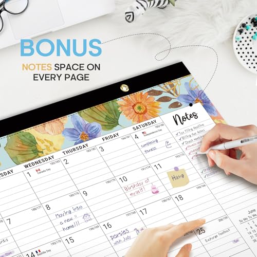 Image of 3 Pack of Desk Calendar 2026-2027, 18-Month Calendar Runs from July 2026 to December 2027, Large 17 inch x 12 inch Monthly Desktop & Wall Calendar for Home & Office - Botanic Whimsy