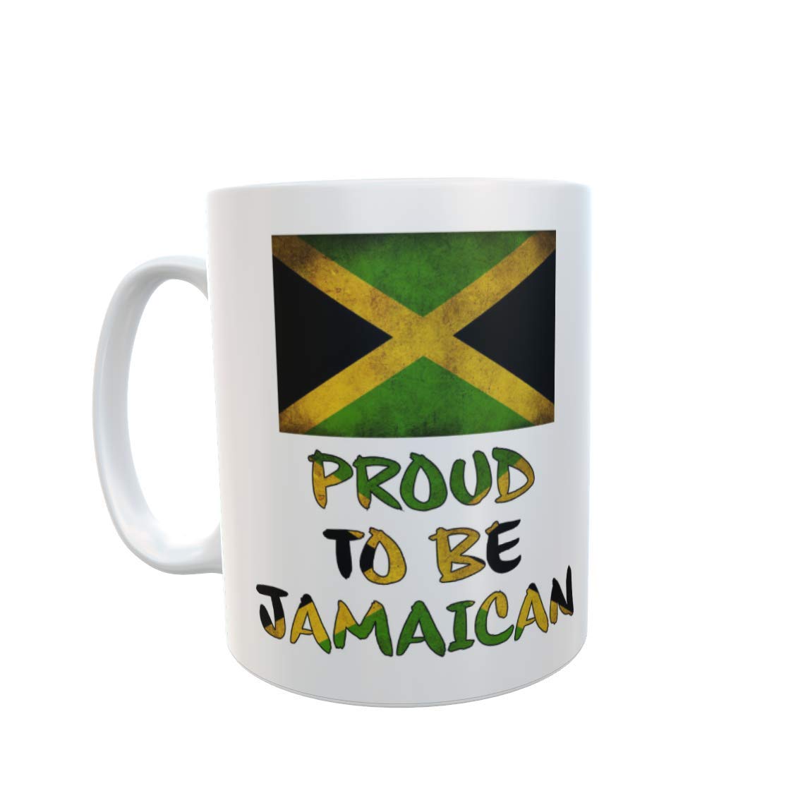 Decalarama White Jamaica Mug Gift - Proud To Be Jamaican - Nice Cute Novelty Nationality Flag Cute Cup Present