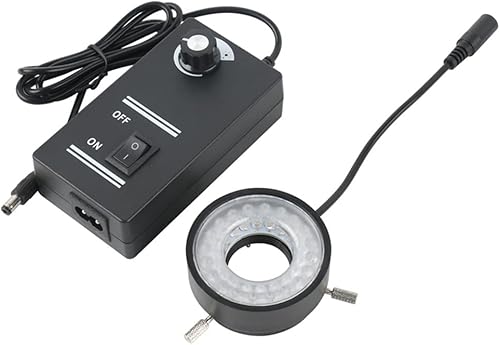 Microscope Accessories Kit for Adult 40 LED Ring Light Adjustable 28mm Thread Mount Microscopio Lamp for Microscope Camera Illumination Accessory