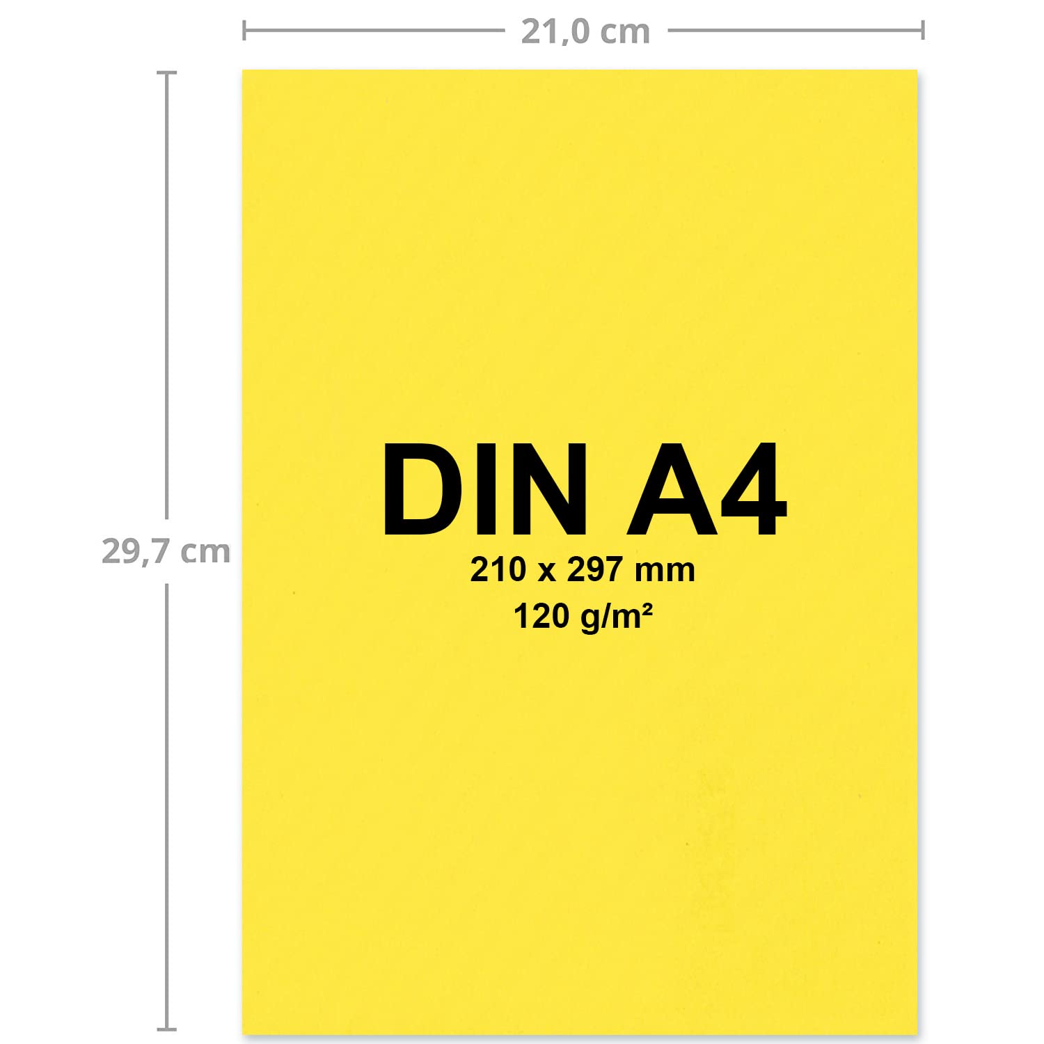 400 arkuszy papieru kolorowy DIN A4 - kolor: cytrynowy żółty - stabilny 120 g/m² z matową powierzchnią - papier listowy, papier rysunkowy papier do majsterkowania - agent szczęścia xxs