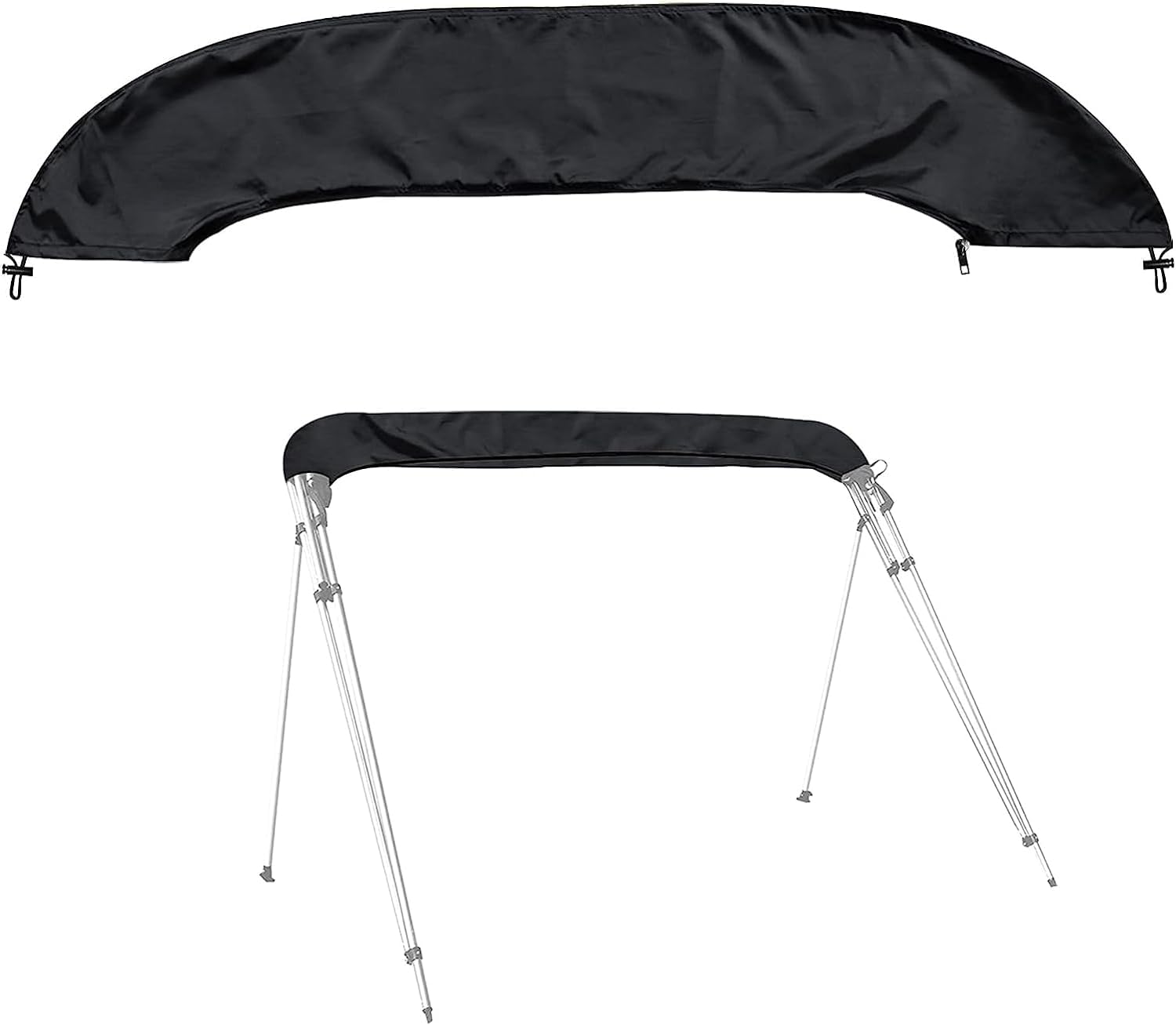 Bimini top Boot Cover, Suitable for 3-4 Bows Bimini Tops, Design with Light Hole Bimini Top Cover, 600D Waterproof Bimini Storage Boot