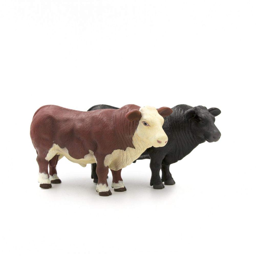 Herd Bull Set - Angus Bull and Hereford Bull; 1/16th Scale