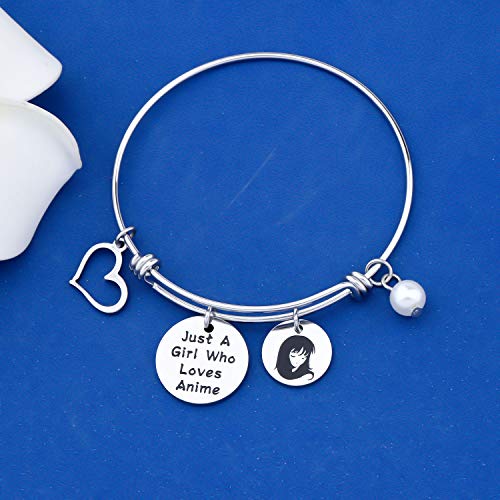 FAADBUK Funny Anime Bracelet Anime Fans Gift Just A Girl Who Loves Anime Jewelry Bracelet Anime Lover Gift Anime Jewelry (Anime BR-S)3