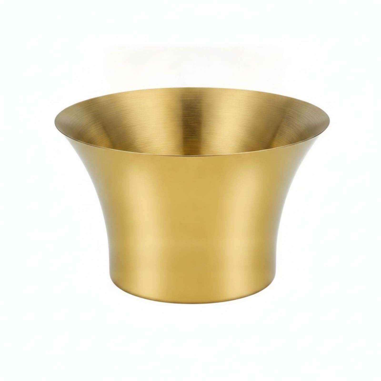 Champañera Cuenco Cubitera Tazón Acero Inoxidable con Abertura Amplia y Base de Pedestal Superficie Pulida Espejo Adecuada para Reuniones Familiares, Dorado