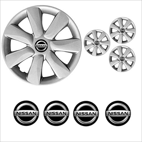 Jogo Calota Aro 14 March 2015 à 2018 Nissan + Emblema Resinado