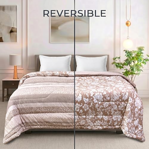 Image of Signature Reversible Super Soft Double Bed Comforter /Quilt Set 350GSM 88x90 inches, and Fitted Elastic Bed Sheet with Pillow Covers (Sunny Day, Comforter Only)