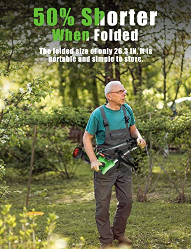 Electric Weed Eater, Foldable Cordless Weed Wacker Battery Powered, 3-In-1 Lightweight String Trimmer/Edger Lawn Tool/Brush Cutter With Adjustable Length & 3 Types Blades, For Garden And Yard #TOP2