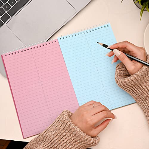 Lincia 10 Pcs Top Spiral Steno Pads 6'' X 9'' Gregg Rule Inner Paper Steno Books Steno Notebook Writing Pad For Note Taking In Office, School, University, College, Work (Colorful) #TOP6