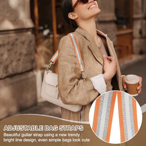 Image of PATIKIL Purse Strap, Wide Shoulder Strap Adjustable Crossbody Bag Straps Universal Replacement Shoulder Bag Belt for Women's Handbags Canvas Guitar Bag Backpack, Orange