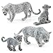 cypressen 4 Pezzi di Leopardi delle Nevi Figure Giocattoli,Figure realistiche di Piccoli Animali dell'altopiano Decorazione della casa - Jungle Animal Toys Cake Toppers Regalo di Compleanno