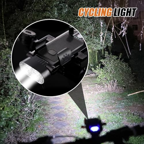 Phare de cycle USB rechargeable à LED avec haut-parleur intégré et 4 modes
