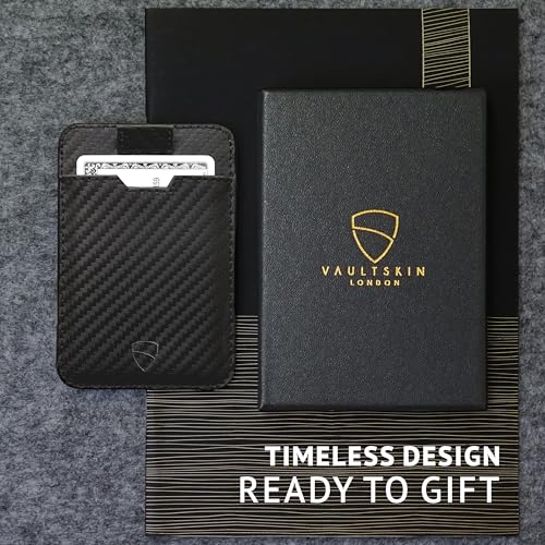 Image of Vaultskin CHELSEA Mens RFID Blocking Slim Leather Card Wallet - Minimalist Front Pocket Cardholder