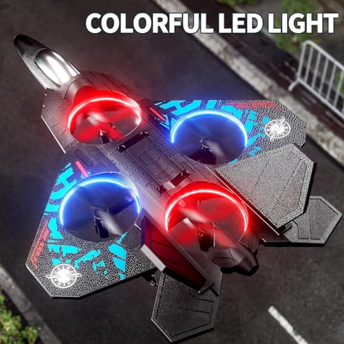 Image of Toysmenia Foam Remote Control Airplanes Rc Planes for Kids Adults 4-8, Remote Control Planes Fighter Jet with Light, 360 Flip Fighter Jet Toy, Gravity Sensing, Stunt Roll, Gifts