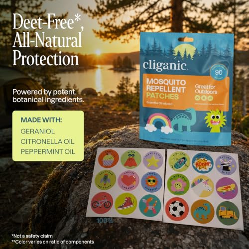 Cliganic Mosquito Repellent Stickers, 90 Pack - Natural DEET-Free, Essential Oil - image 7