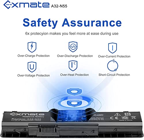 Exmate Batteria 5200mAh 10.8V A32-N55 per Asus N55...