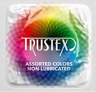 Trustex Non-Lubricated Assorted Colors Latex Condoms with Brass Pocket Case, 24 Count