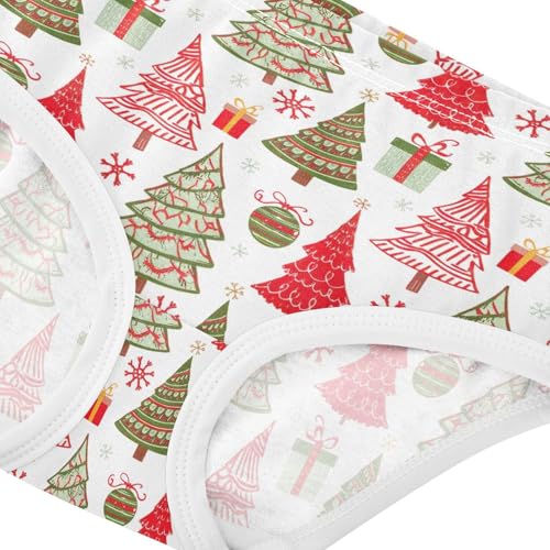 Joisal Cotton Girls Underwear Toddlers Christmas Trees Cartoon Panties for Girl Bright Kids Briefs Undies 2t4