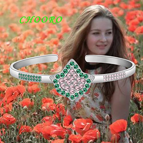 CHOORO Pink and Green Charm Bracelet Graduation Jewelry 5