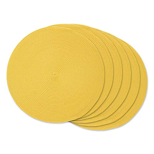 DII Classic Woven Tabletop Collection, Indoor/Outdoor Placemat Set, Round, 15