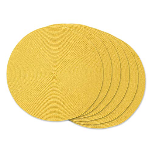 DII Classic Woven Tabletop Collection, Indoor/Outdoor Placemat Set, Round, 15