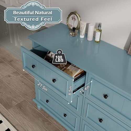 Scurrty6drawerdresserantiquechestofdrawerslargecabinetwithstoragebigdresserforclothesinlivingroombedroomblue Urban Country Home Decor Scurrty 6 drawer dresser antique chest of drawers large cabinet with storage big dresser for clothes in living room bedroom blue urban country home decor