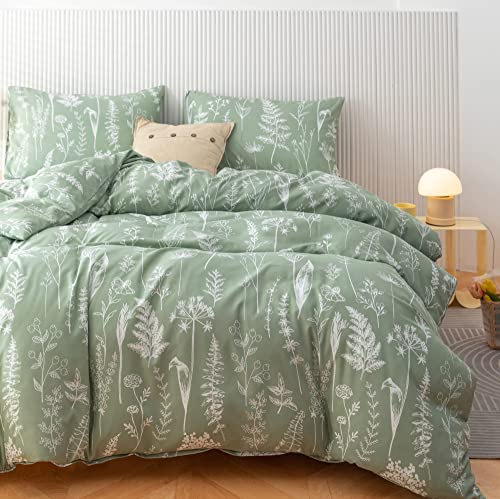 Janzaa Full Size Comforter Sage Green Comforter Bedding Comforter Sets Set Floral Comforter Set Full Size Bed Set With 2 Pillow Cases For All Seasons #TOP2