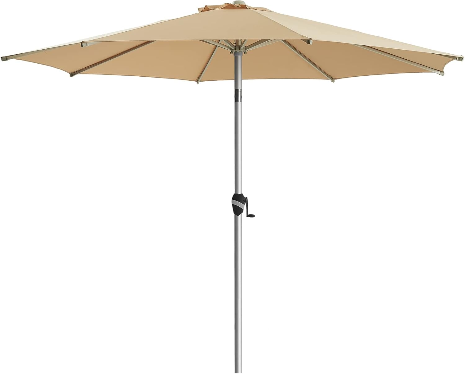 BLUU 9 FT Aluminum Outdoor Patio Umbrella, 5-YEAR Fade-Resistant Outdoor Market Table Umbrella with Push Button Tilt, for Pool, Deck, Garden and Lawn (Beige) Beige 9 FT