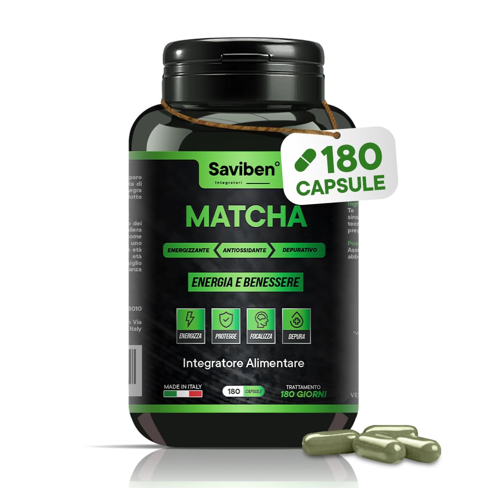 integratore Te Verde Matcha Giapponese 180 Capsule per dieta keto The Matcha Dimagrante naturale ultra Potente Antiossidante Energizzante Potenzia il Metabolismo Rafforza difese immunitarie