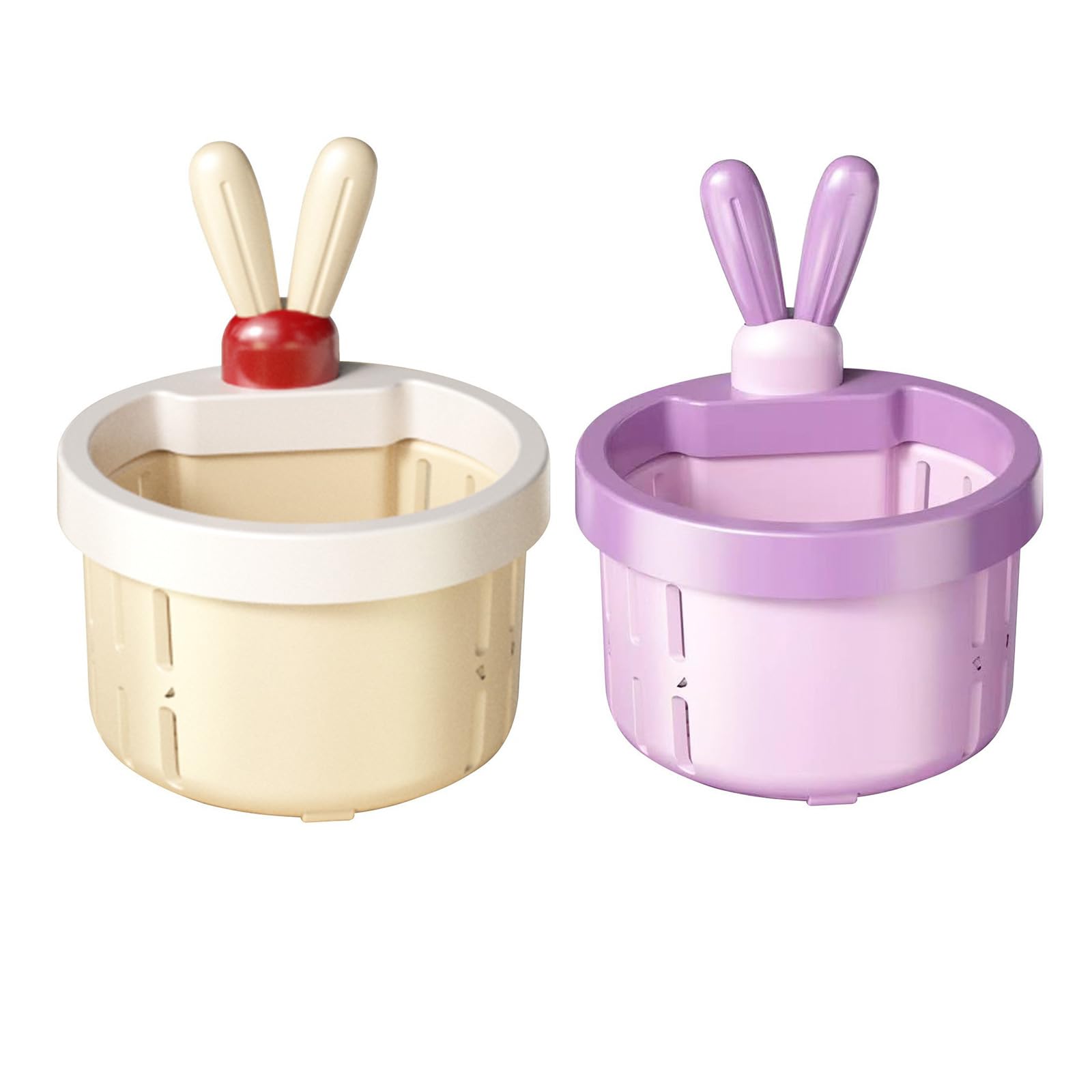 XuQiZZpp 2Pcs Decorative Rabbits Ears Design Sink Drain Strainer Press To Dump Filter Basket Waste Catcher For Kitchen Bathroom