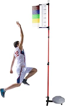 CMYUN Adjustable Height Vertical Jump Trainer, Metal Gym School Vertical Leap Measurer, Sport Athletes Training Vertical Jump Tester 3.9-11.5ft