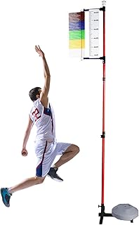 CMYUN Adjustable Height Vertical Jump Trainer, Metal Gym School Vertical Leap Measurer, Sport Athletes Training Vertical Jump Tester 3.9-11.5ft