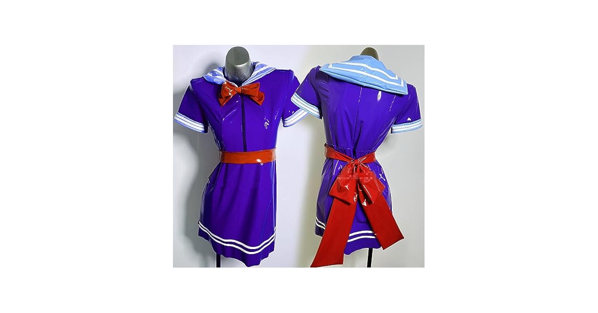 コムデギャルソン　セーラー服風　ワンピース Amazon.co.jp: [1877] 【KYUUCOS】Z 紫 超光沢 可愛いセーラー風