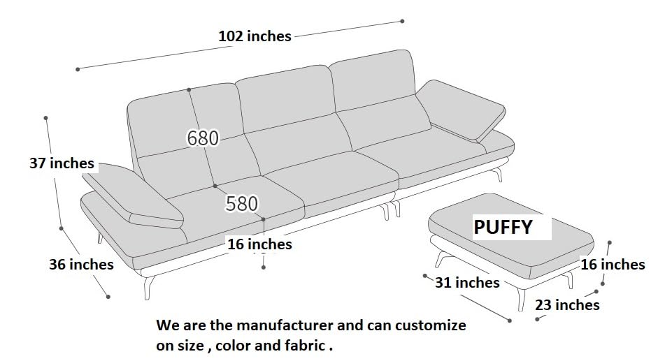 Image of Fabrique Emerald Leatherette 4 Seater with Puffy Moden Design Brown Sofa Set with Moveable Armrest | Comfortable Furniture for Home Office & Living Room | Easy to Move with Stainless Steel Legs