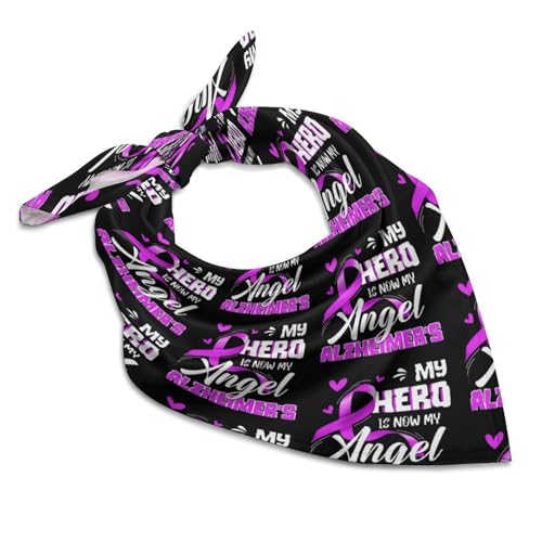 Csemeie Alzheimer's Disease Awareness Bandana Hair Scarf Headband Adjustable Neckerchief for Men Women Decor