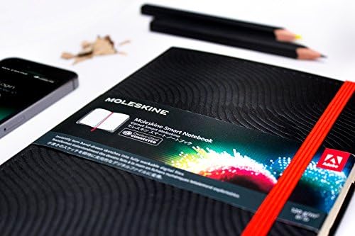 Moleskine Smart Notebook, Digital Notebook with White Pages Connected to the App Creative Cloud Connected, Hard Cover, Large Size 13 x 21 cm, Black, 600 Pages