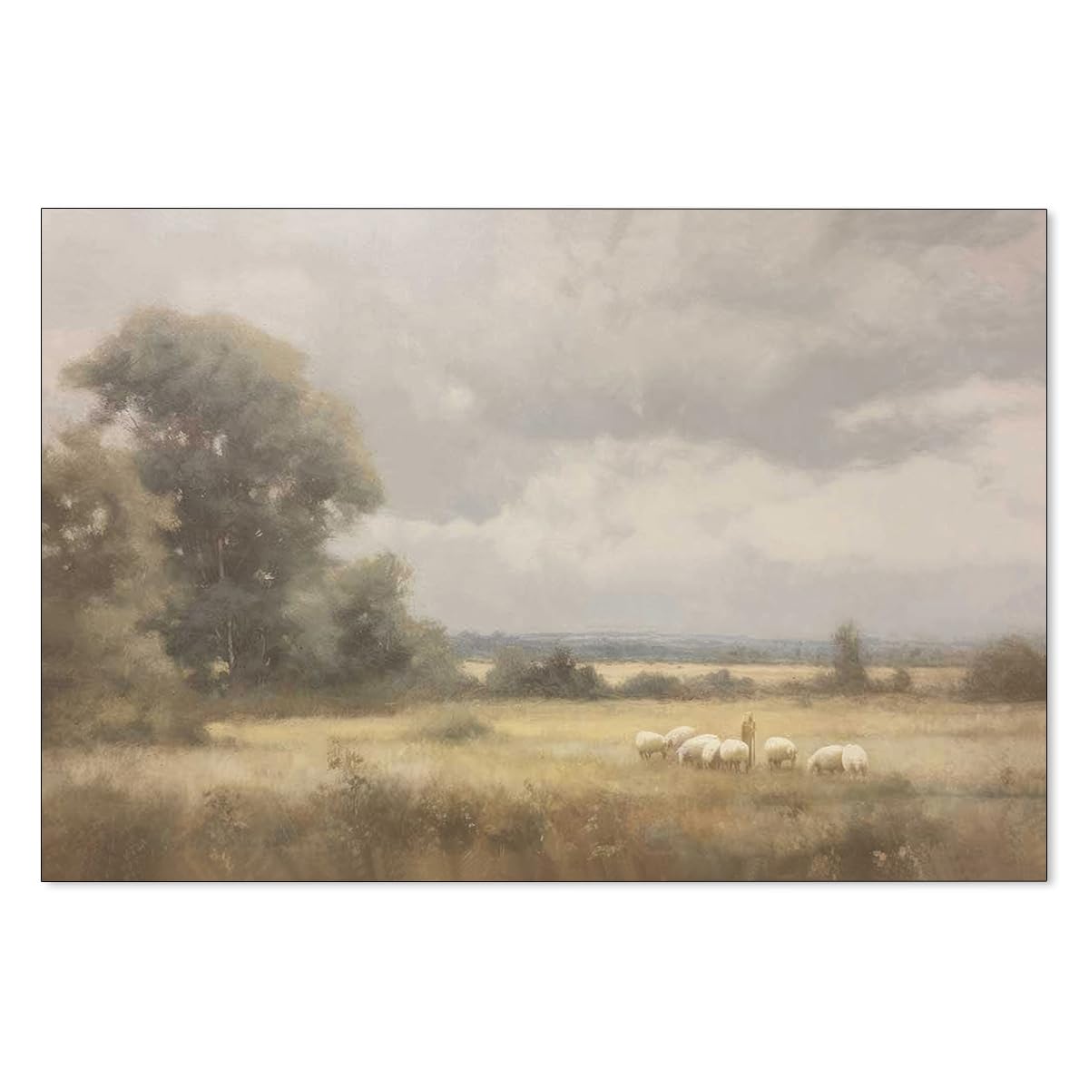 OMANI The Lord Is My Shepherd Wall Art Psalm 23 Bible Poster Vintage Landscape Canvas Painting Minimalist Jesus Wall Decor for Living Room Bedroom